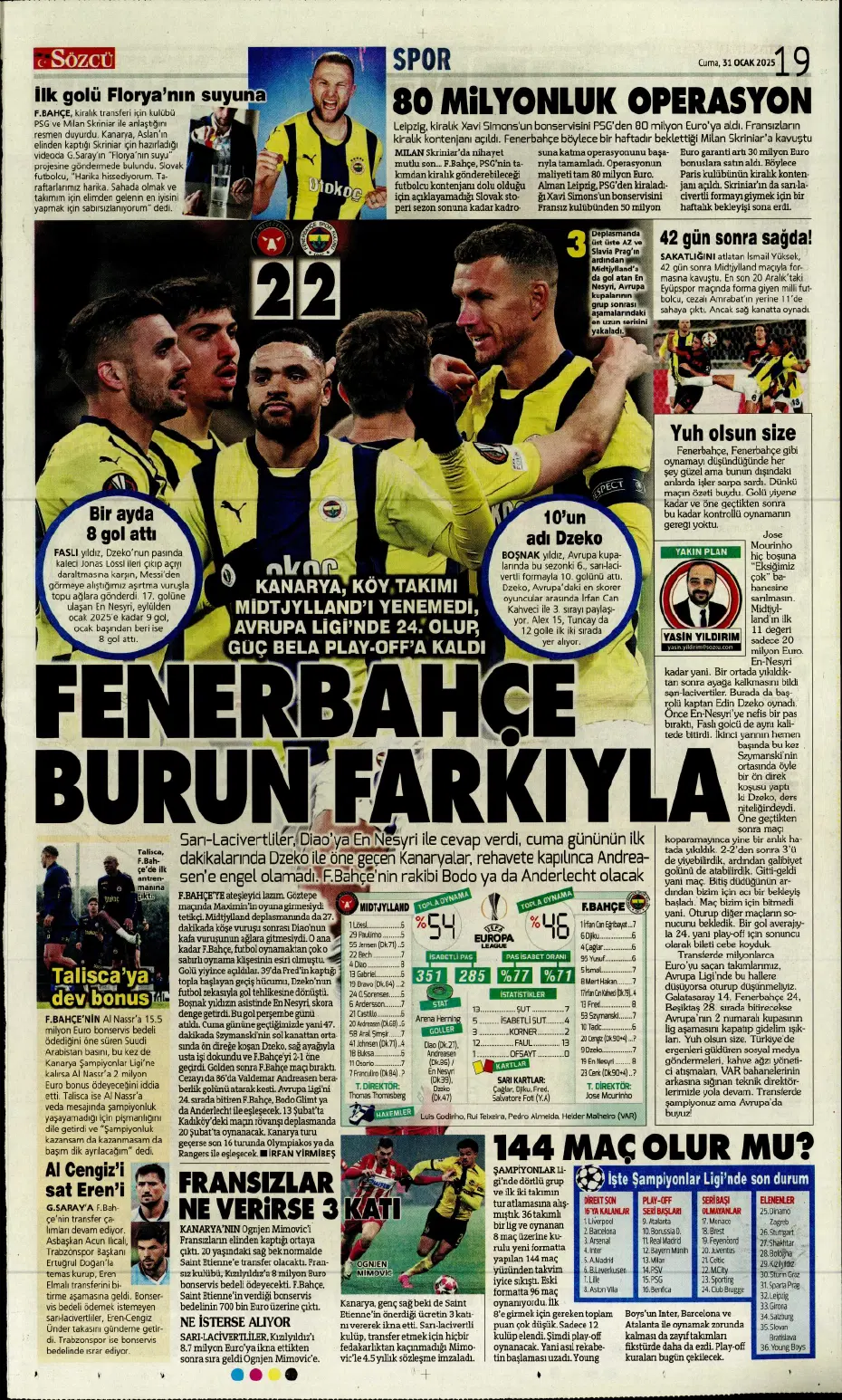 "Galatasaray ve Fenerbahçe play, Beşiktaş off" | Sporun manşetleri - 25