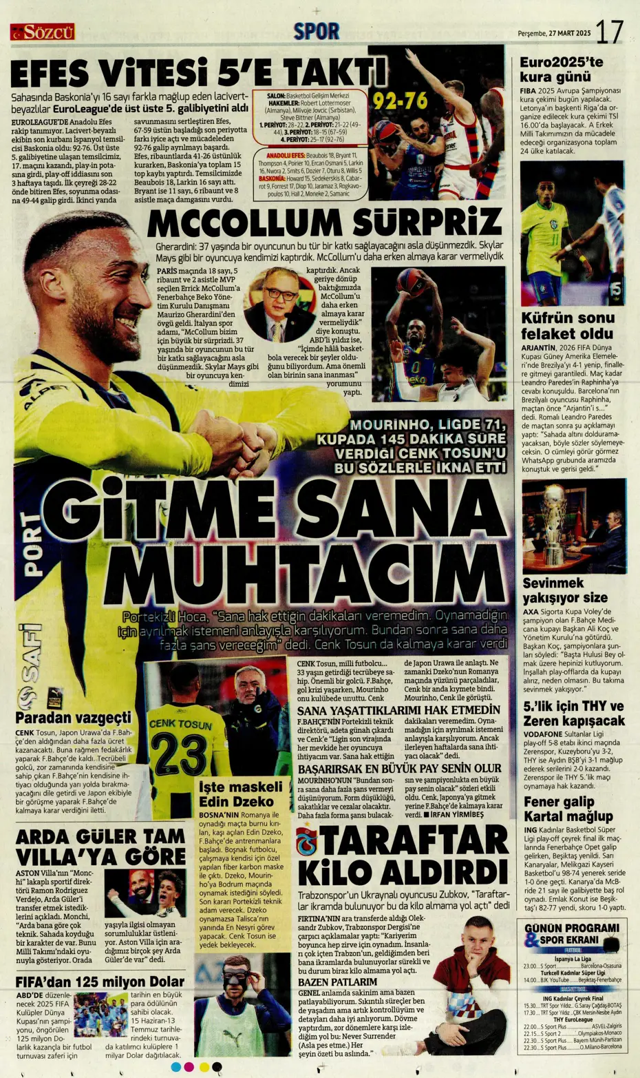 "Fenerbahçe'ye Felix teklifi" | Sporun manşetleri - 27 "Fenerbahçe'ye Felix teklifi" | Sporun manşetleri - 27