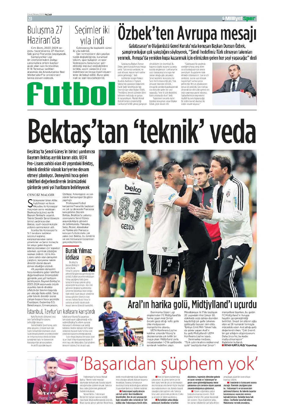 "F.Bahçe'ye veda etti" | Sporun manşetleri (11 Haziran 2023) - 15