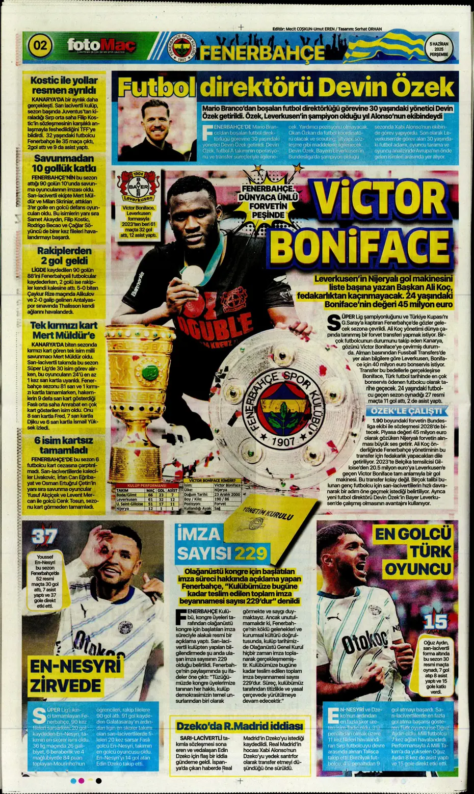 "Fenerbahçe'den Boniface bombası" | Sporun manşetleri (5 Haziran 2025) - 11