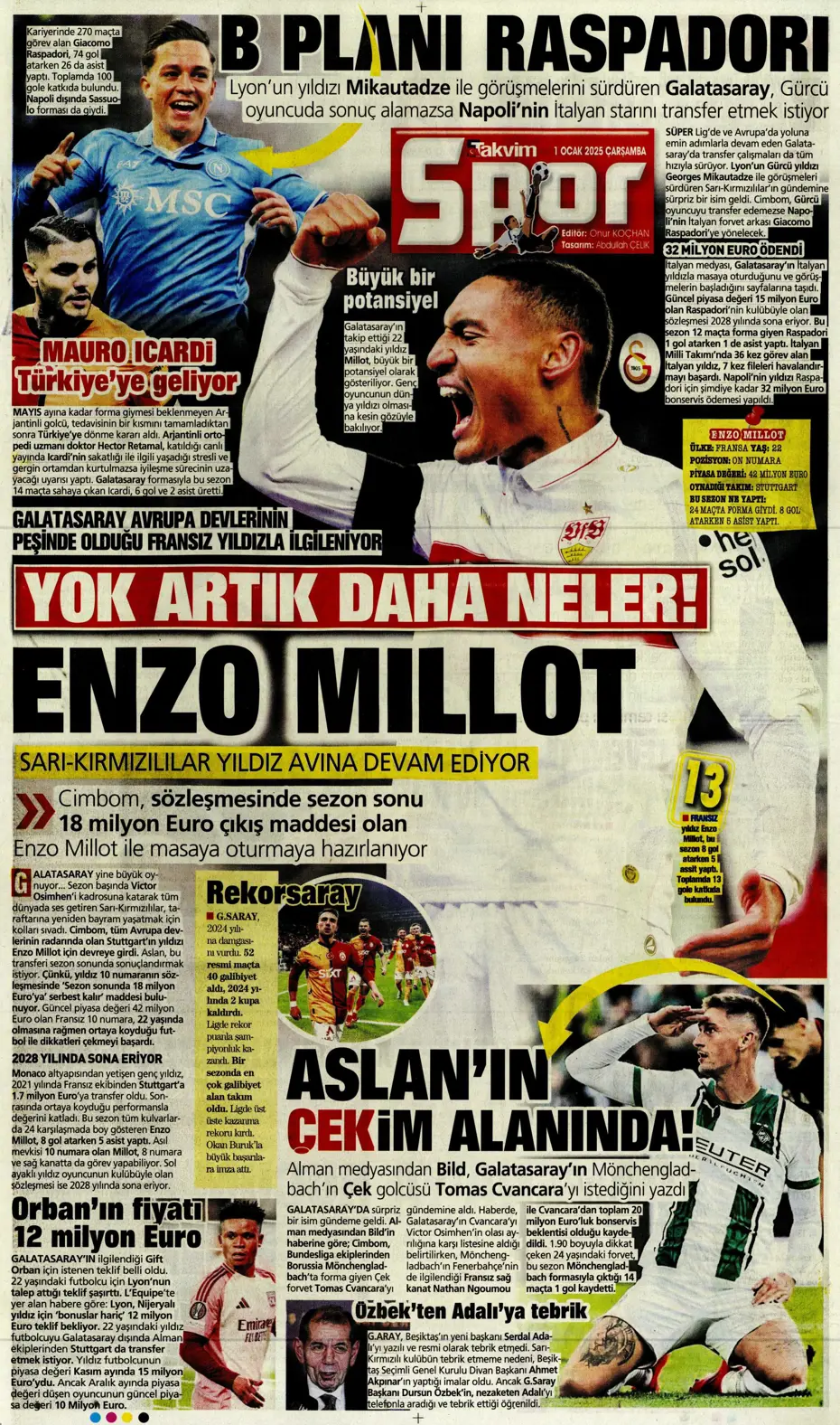 "Sergen Yalçın ve ekibi cumartesi başlıyor" | Sporun manşetleri (1 Ocak 2025) - 35