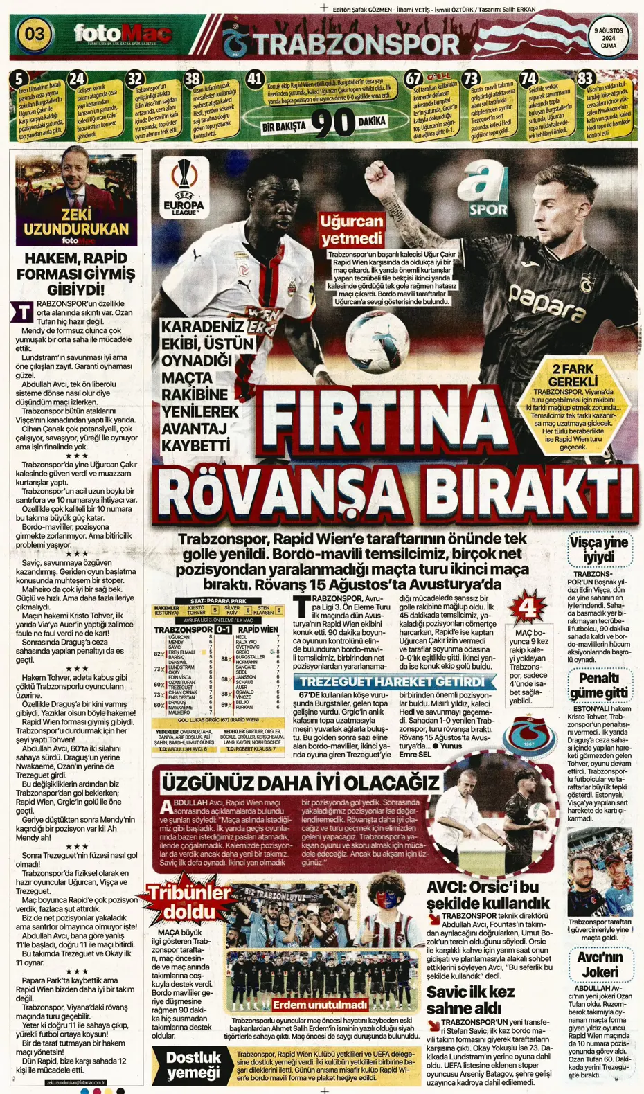 "Sahne şampiyonun" | Sporun manşetleri (9 Ağustos 2024) - 13