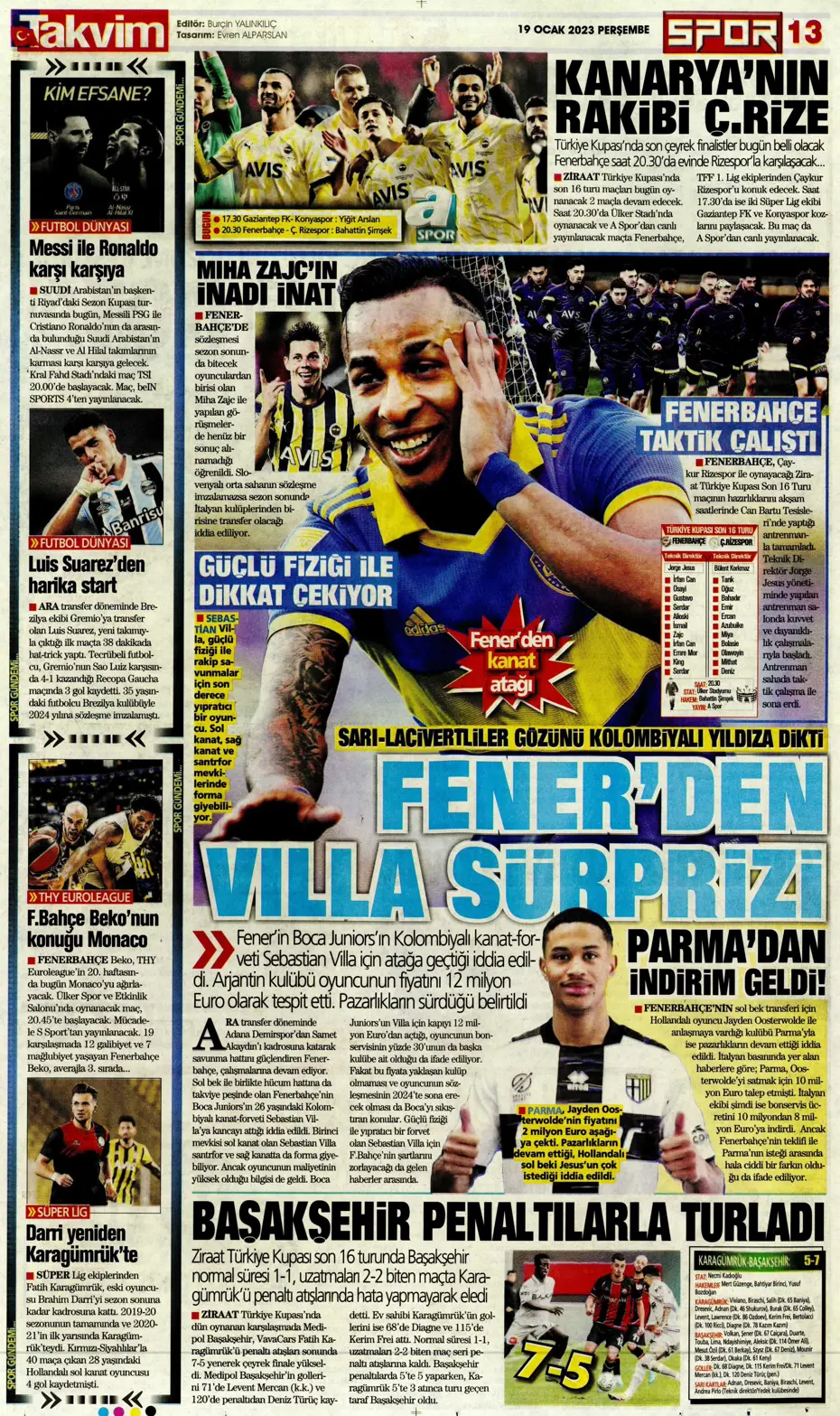 Sporun Manşetleri (19 Ocak 2023) - 29