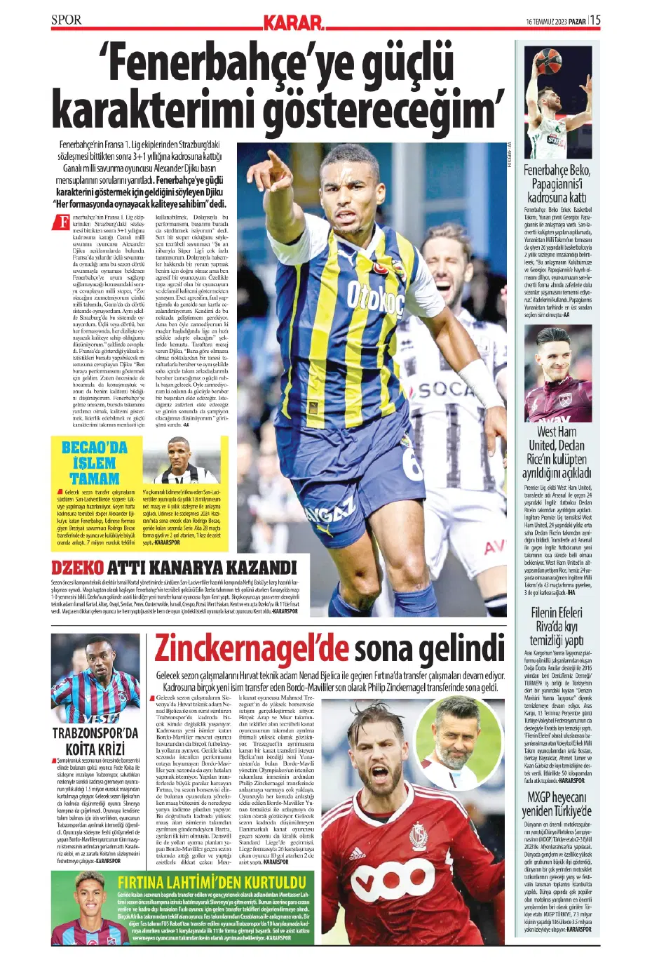 "Kale artık Livakovic'in" | Sporun Manşetleri - 11