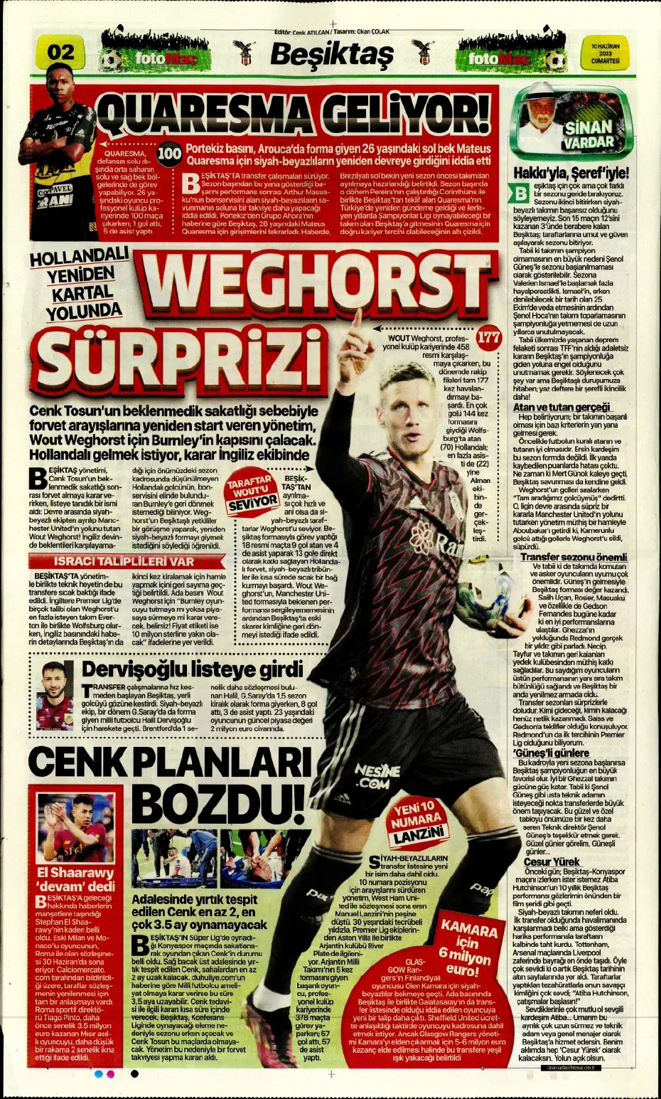 "Nelsson'un yerine Merih Demiral" | Sporun manşetleri (10 Haziran 2023) - 8