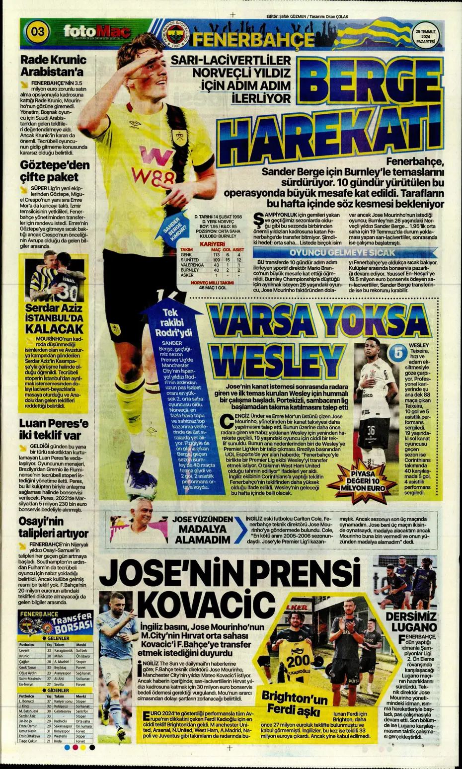 "Mourinho'nun prensi Kovacic" | Sporun manşetleri - 11 "Mourinho'nun prensi Kovacic" | Sporun manşetleri - 11