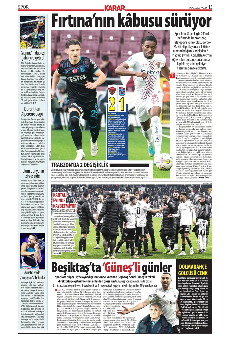 Sporun Manşetleri (29 Ocak 2023) - 29