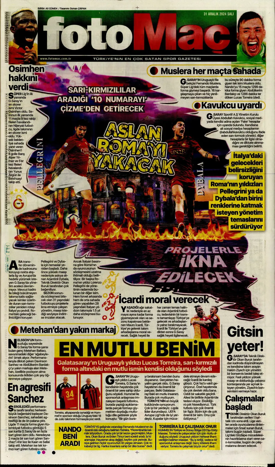 "Sergen Yalçın'la ilk görüşme" | Sporun manşetleri - 17