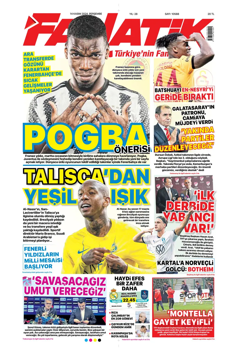 "Talisca'dan yeşil ışık" | Sporun manşetleri (14 Kasım 2024) - 10 "Talisca'dan yeşil ışık" | Sporun manşetleri (14 Kasım 2024) - 10