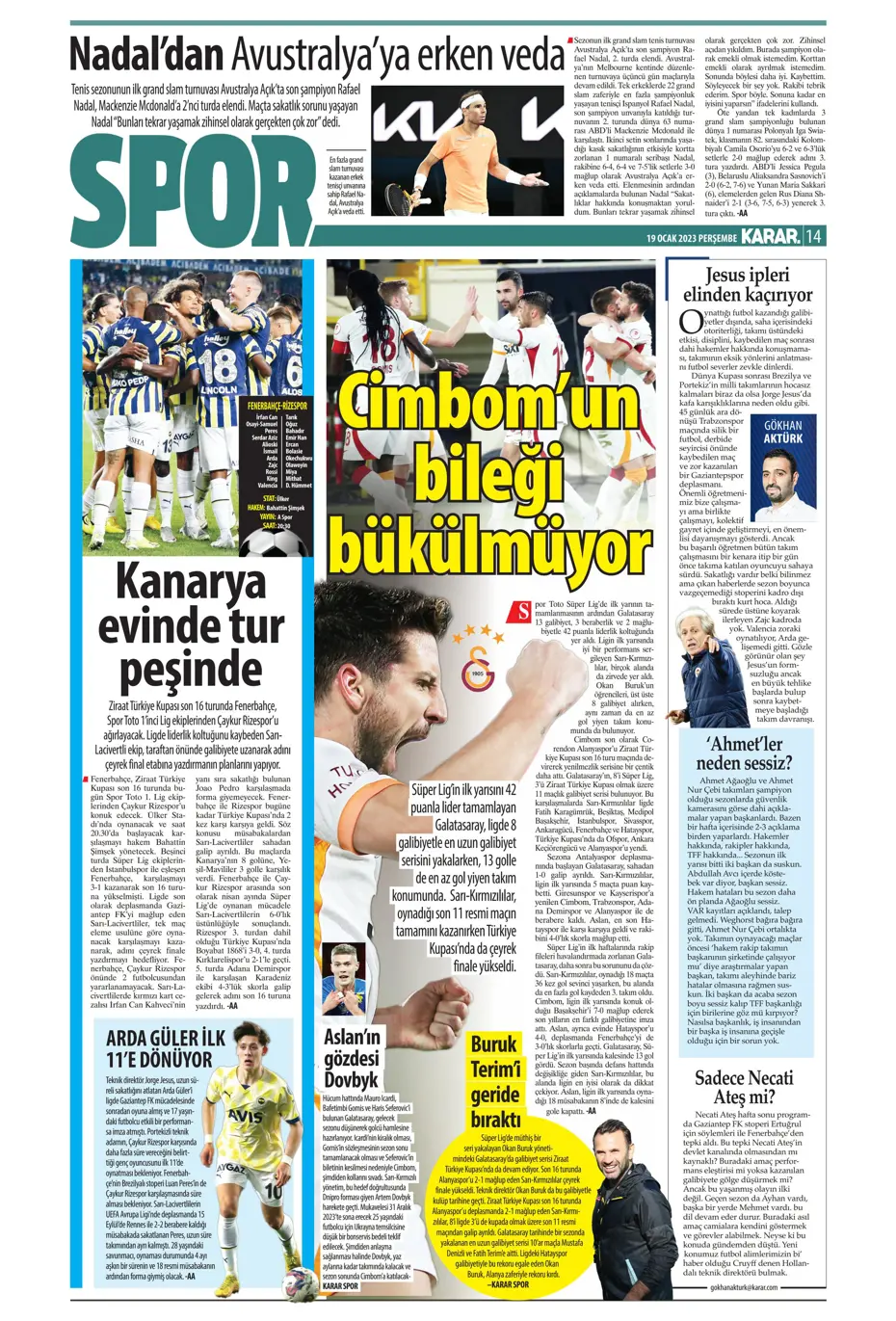 Sporun Manşetleri (19 Ocak 2023) - 15