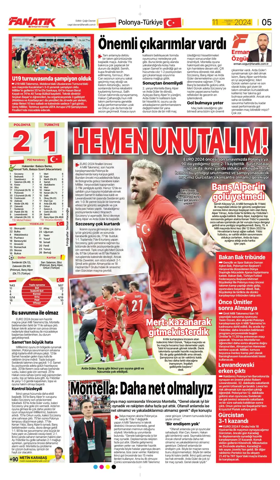 "Fenerbahçe çok ama çok büyük oynuyor'" | Sporun manşetleri (11 Haziran 2024) - 8 "Fenerbahçe çok ama çok büyük oynuyor'" | Sporun manşetleri (11 Haziran 2024) - 8