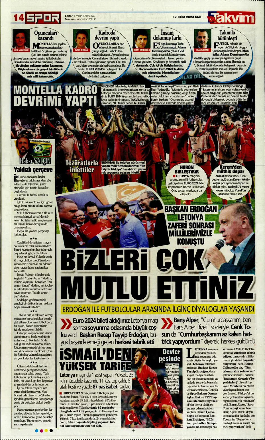"Türk duvarı Abdülkerim Bardakcı" | Sporun manşetleri (17 Ekim 2023) - 37 "Türk duvarı Abdülkerim Bardakcı" | Sporun manşetleri (17 Ekim 2023) - 37