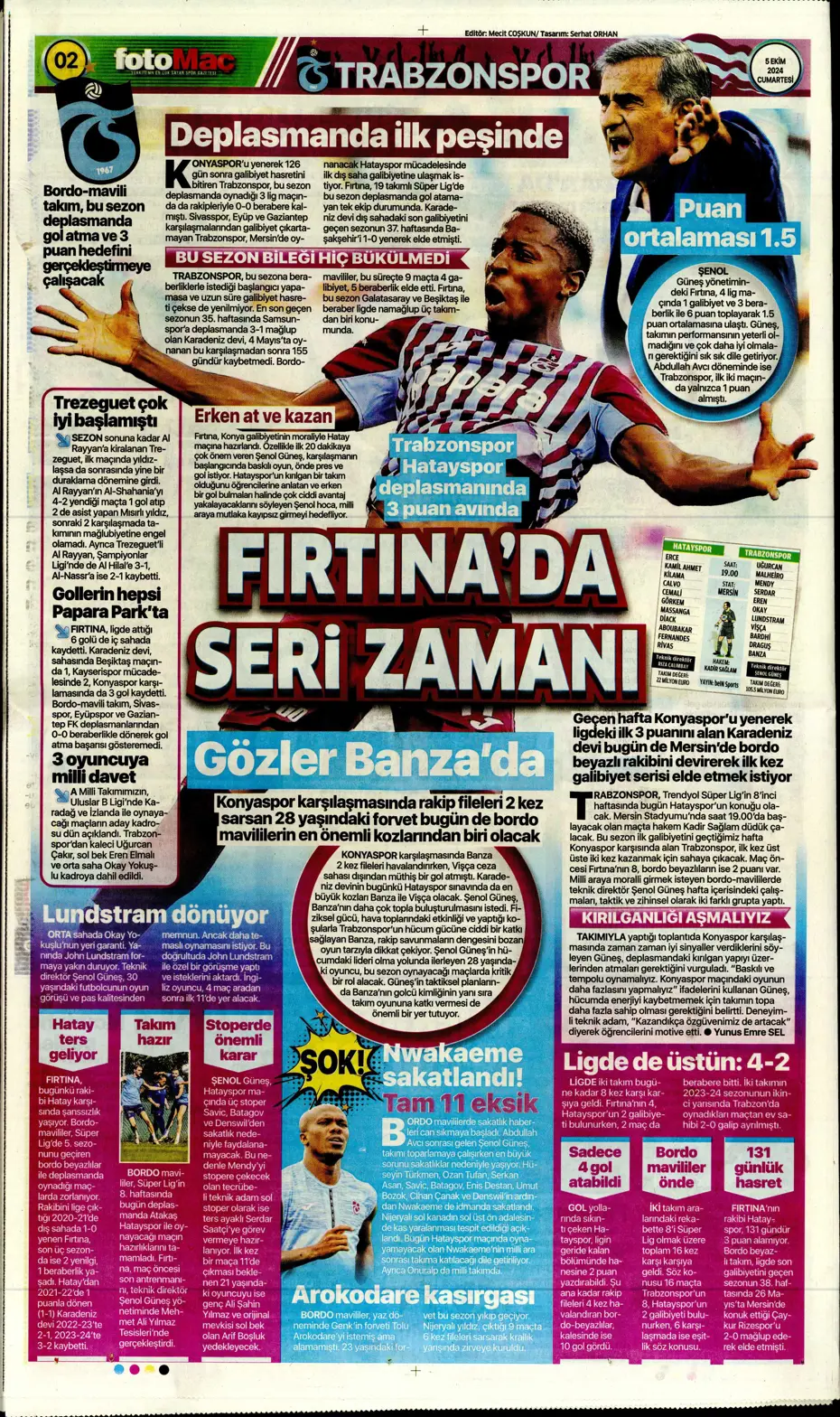 "Mourinho radara girdi" | Sporun manşetleri (5 Ekim 2024) - 12