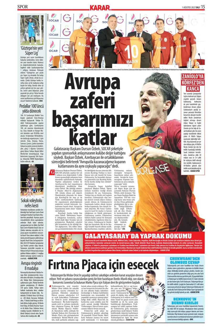 "Nelsson'un yerine Sergio Ramos" | Sporun Manşetleri - 19 "Nelsson'un yerine Sergio Ramos" | Sporun Manşetleri - 19