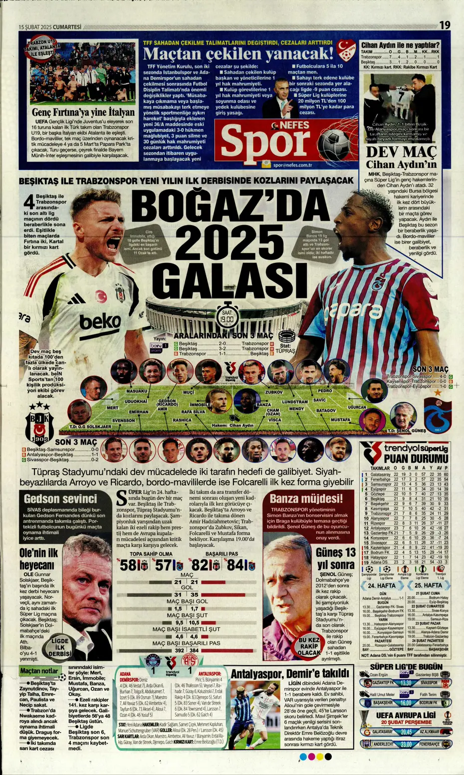 "Cimbom'da OHAL ilanı" | Sporun manşetleri (15 Şubat 2025) - 23