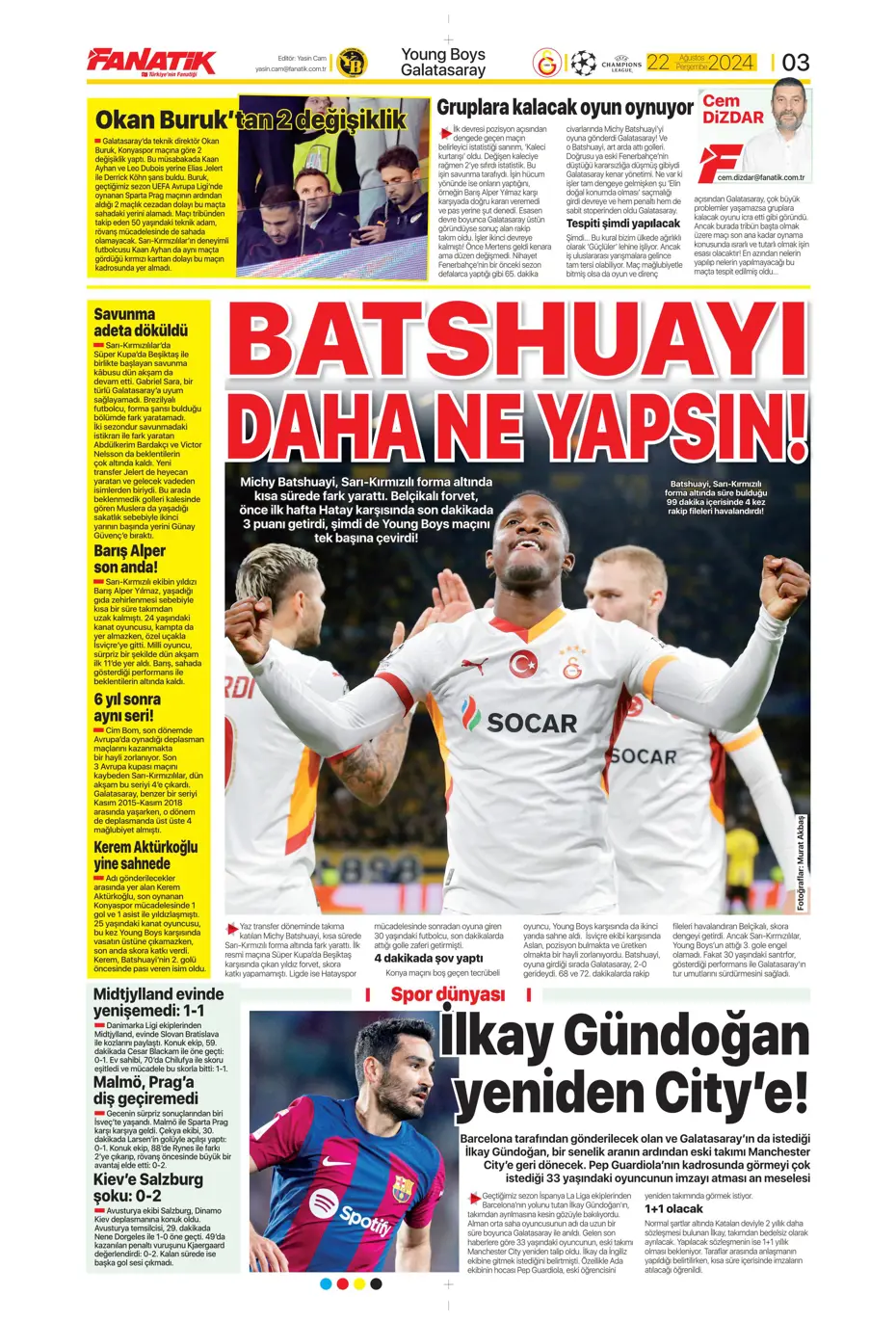 "Batman bile kurtaramadı" | Sporun manşetleri (22 Ağustos 2024) - 4 "Batman bile kurtaramadı" | Sporun manşetleri (22 Ağustos 2024) - 4