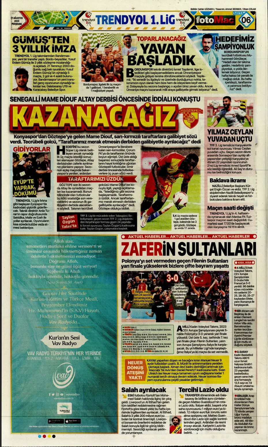 "Sergio Ramos formayı giydi" | Sporun manşetleri (31 Ağustos 2023) - 13 "Sergio Ramos formayı giydi" | Sporun manşetleri (31 Ağustos 2023) - 13