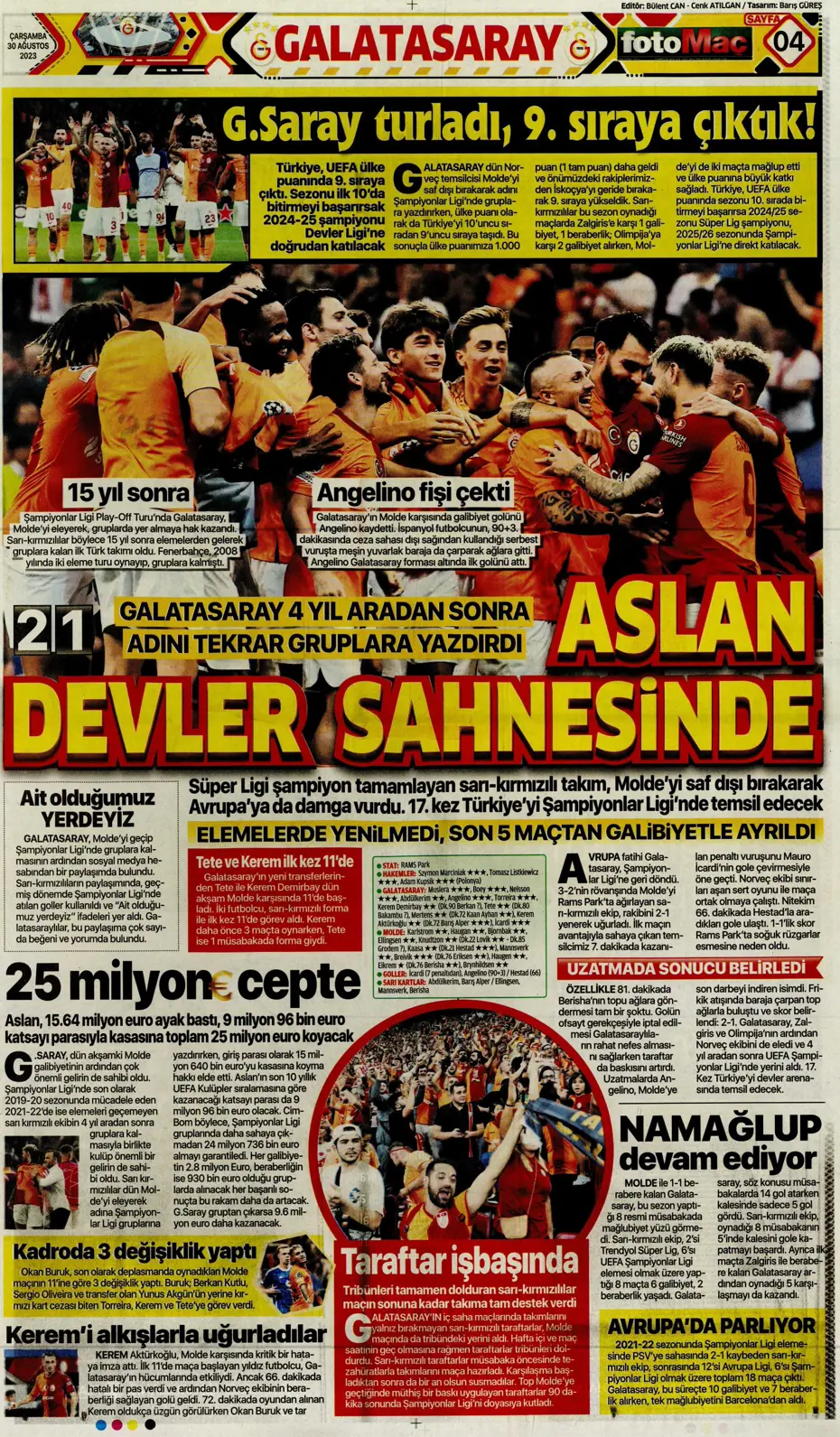 "Avrupa Avrupa duy sesimizi" | Sporun manşetleri (30 Ağustos 2023) - 16 "Avrupa Avrupa duy sesimizi" | Sporun manşetleri (30 Ağustos 2023) - 16