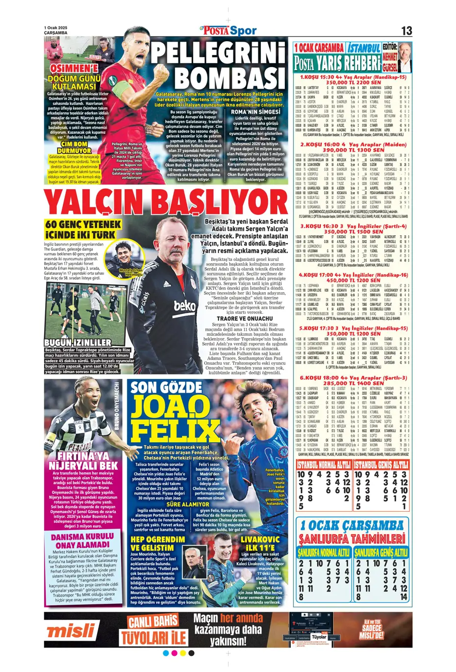 "Sergen Yalçın ve ekibi cumartesi başlıyor" | Sporun manşetleri (1 Ocak 2025) - 23