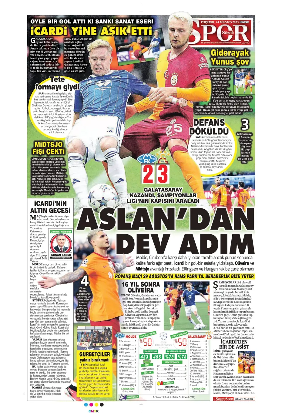 "İyi ki varsın Mauro Icardi" | Sporun manşetleri (24 Ağustos 2023) - 34