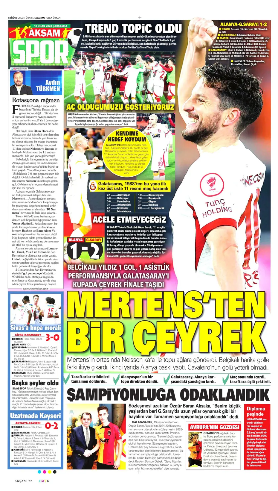 Sporun Manşetleri (18 Ocak 2023) - 2