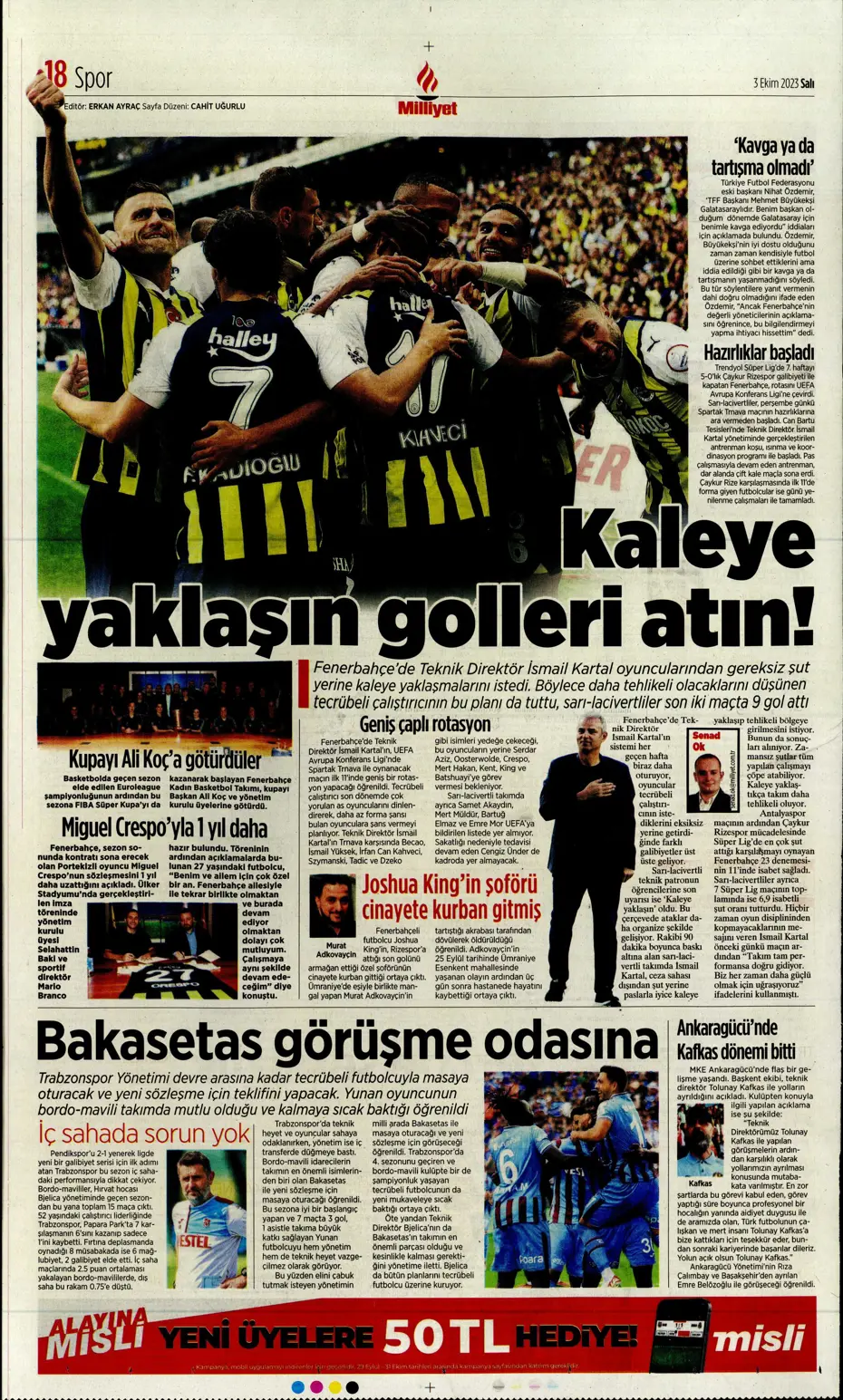 "İşte Okan Buruk'un imha planı" | Sporun manşetleri (3 Ekim 2023) - 24