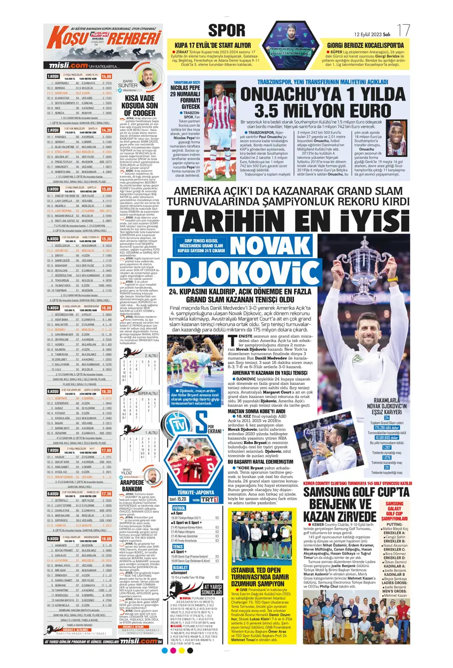 "Kartal'da Lingard sürprizi" | Sporun manşetleri (12 Eylül 2023) - 17