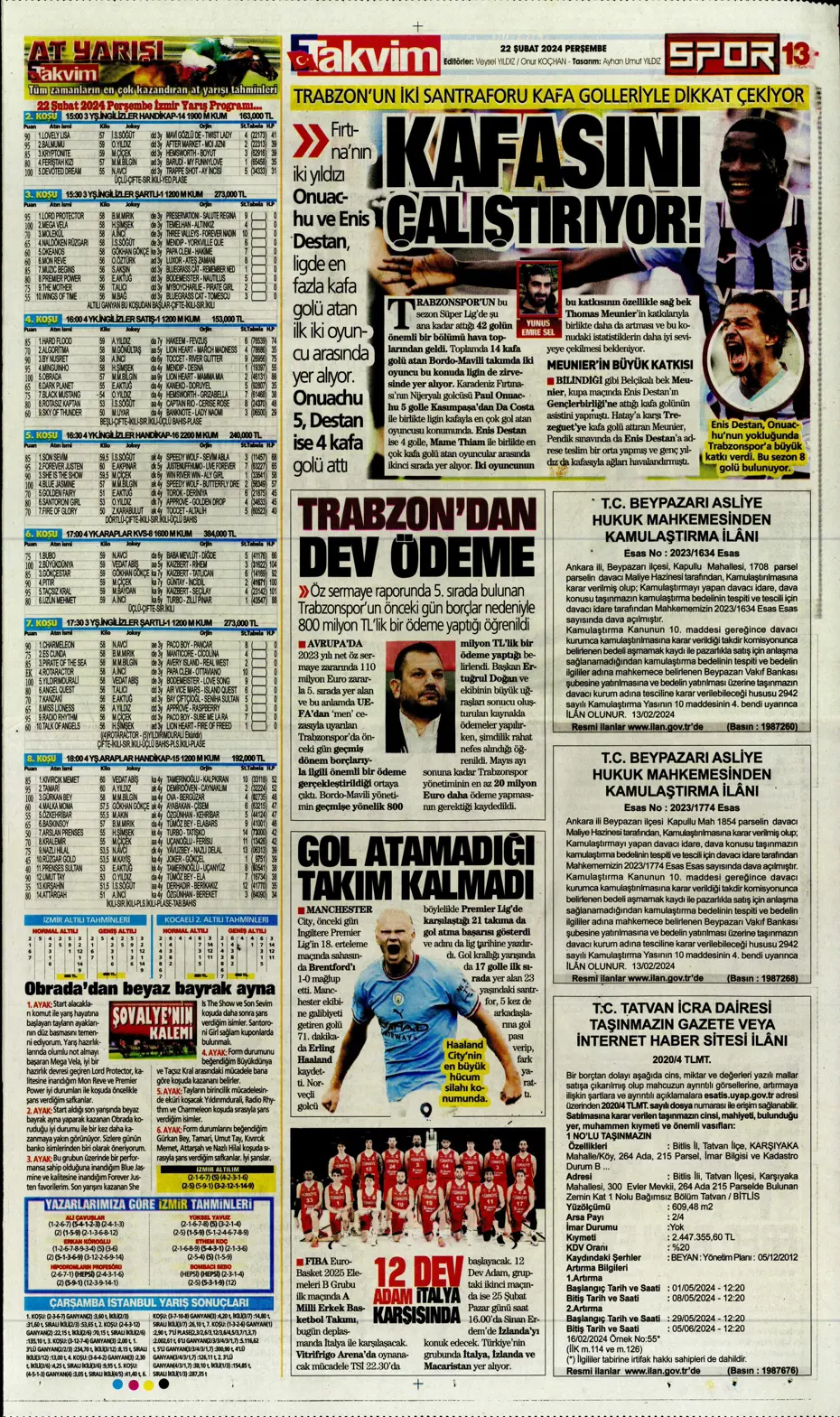 "Fenerbahçe Alex'in peşinde" | Sporun manşetleri (22 Şubat 2024) - 30 "Fenerbahçe Alex'in peşinde" | Sporun manşetleri (22 Şubat 2024) - 30