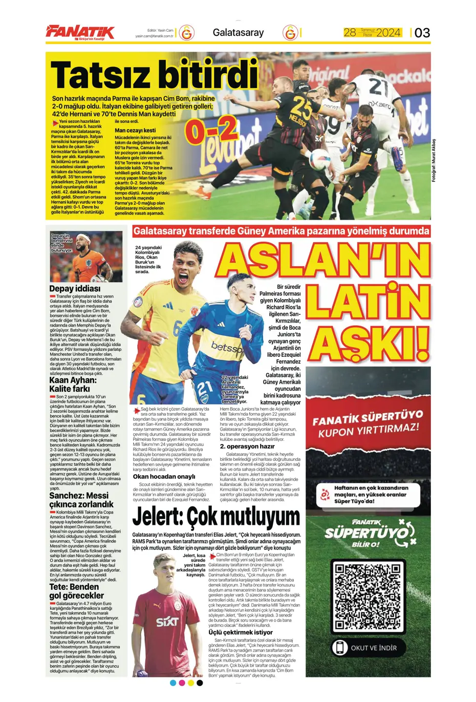 "Aslan'da rota Gravenberch" | Sporun Manşetleri (28 Temmuz 2024) - 7 "Aslan'da rota Gravenberch" | Sporun Manşetleri (28 Temmuz 2024) - 7