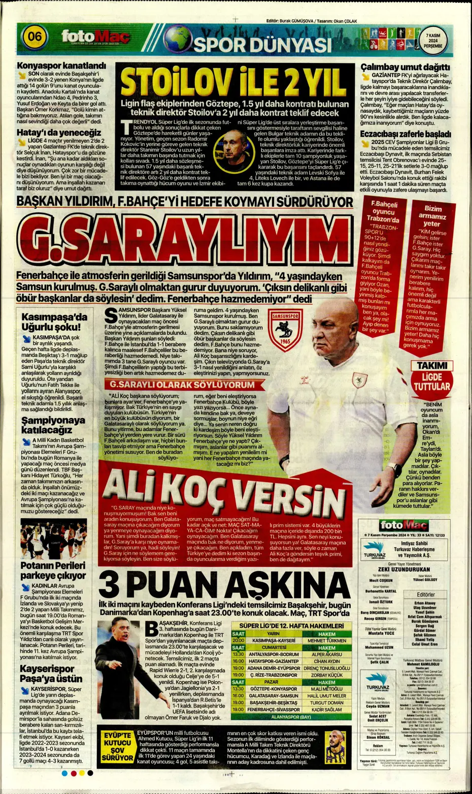 "Fenerbahçe'den Boca Juniors'a rest" | Sporun manşetleri (7 Kasım 2024) - 11