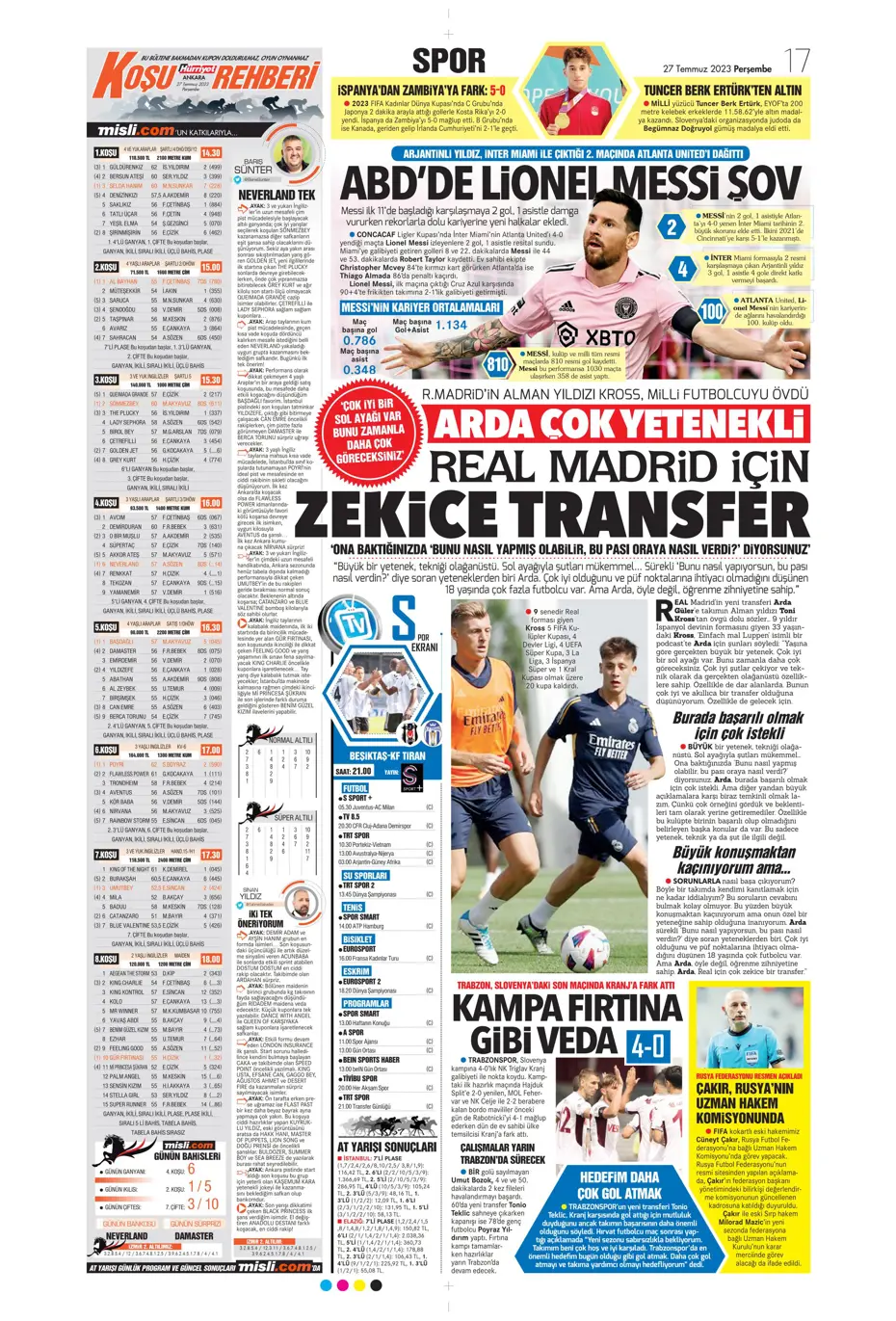 "Fenerbahçe'den gövde gösterisi" | Sporun manşetleri (27 Temmuz 2023) - 16 "Fenerbahçe'den gövde gösterisi" | Sporun manşetleri (27 Temmuz 2023) - 16