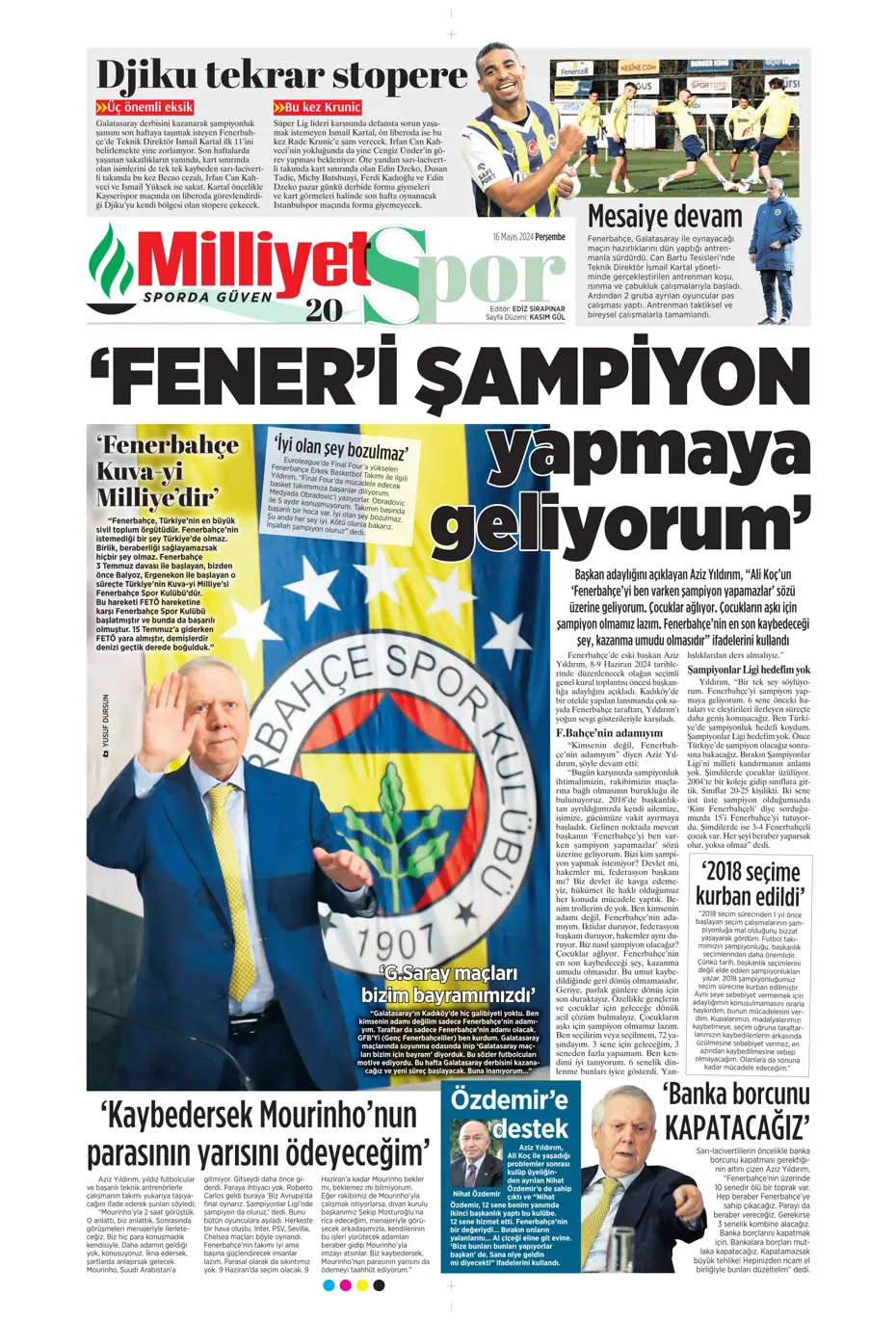 "İlk hedef Preciado" | Sporun manşetleri (16 Mayıs 2024) - 15