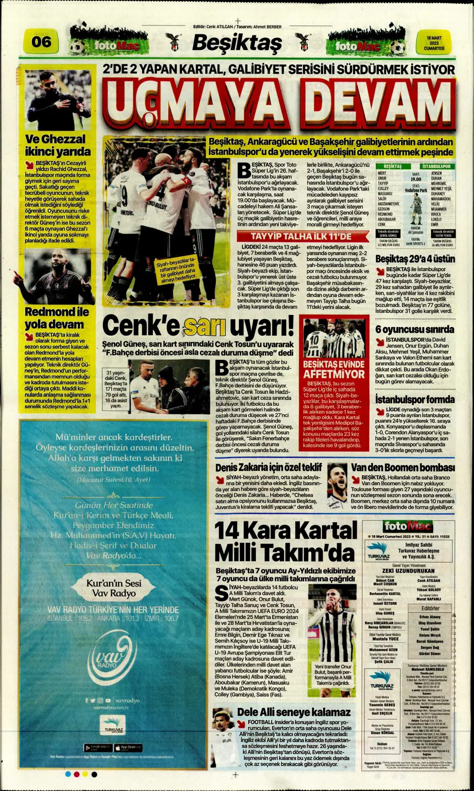 "Aslan yıkıldı" - Gazete manşetleri (18 Mart 2023) - 15