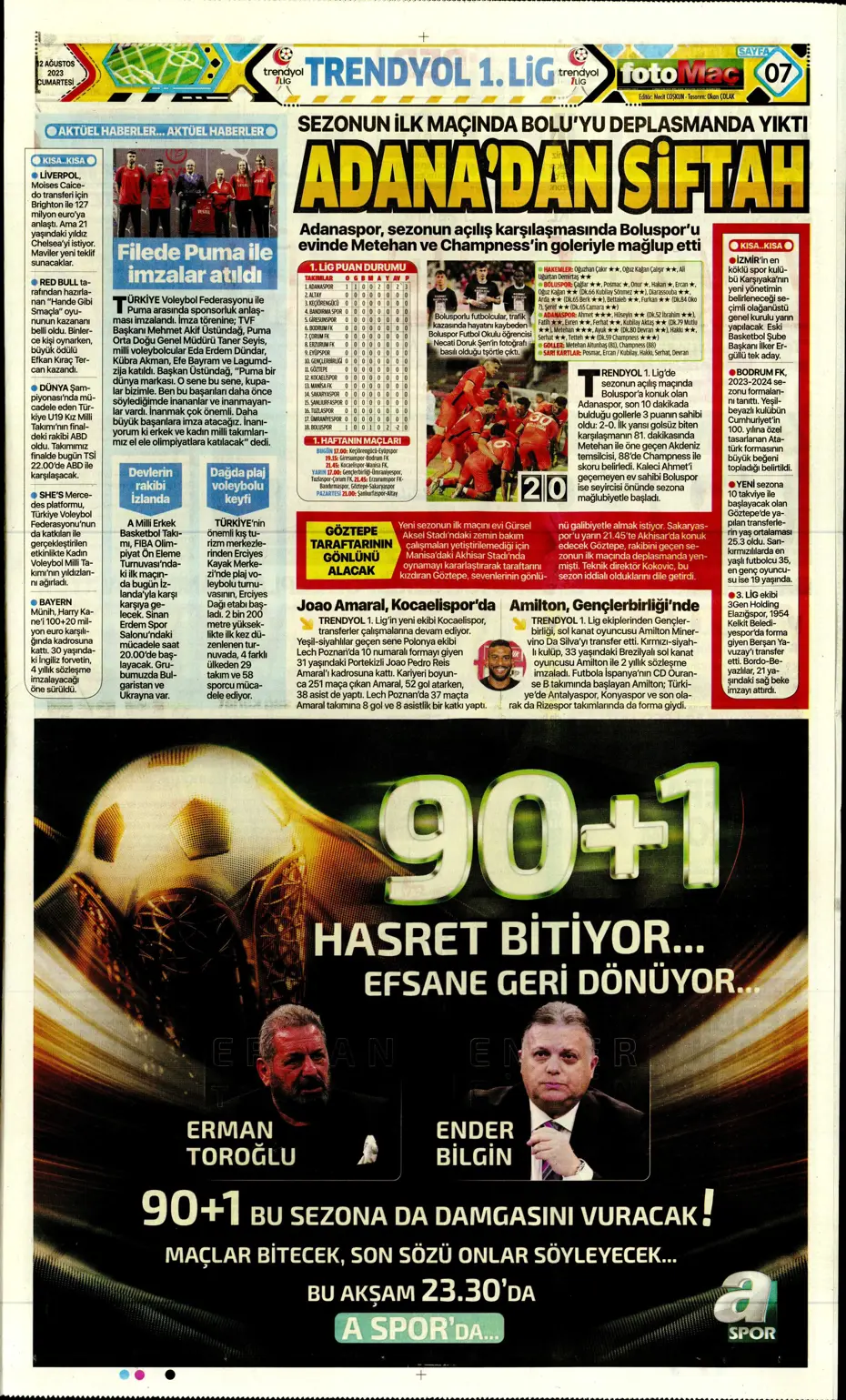 "Galatasaray'la anlaştım, bırakın gideyim" | Sporun manşetleri (12 Ağustos 2023) - 18