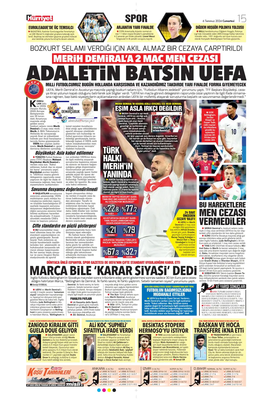 "Avrupalı selam dur! Türkler geliyor" | Sporun manşetleri (6 Temmuz 2024) - 17