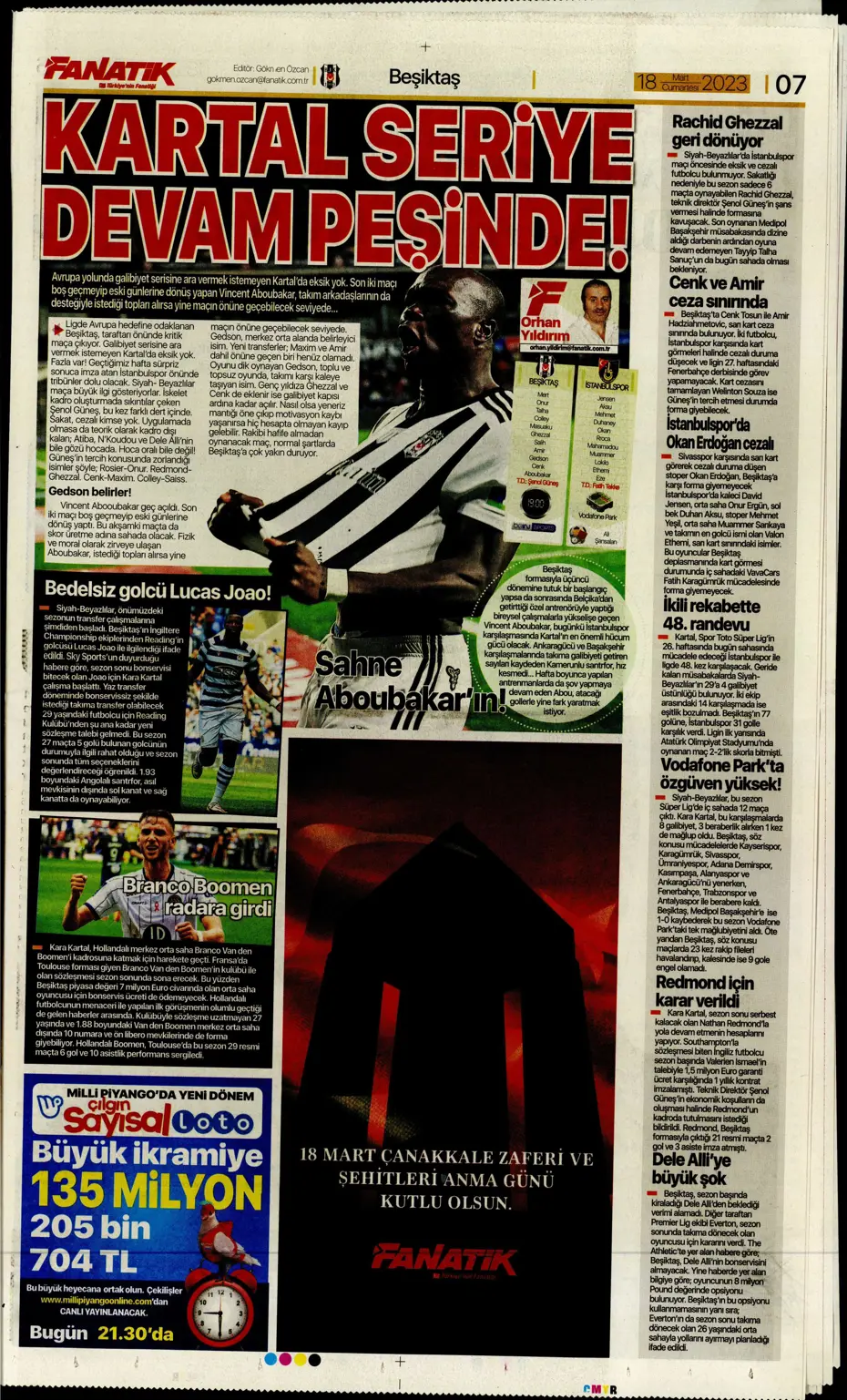 "Aslan yıkıldı" - Gazete manşetleri (18 Mart 2023) - 10