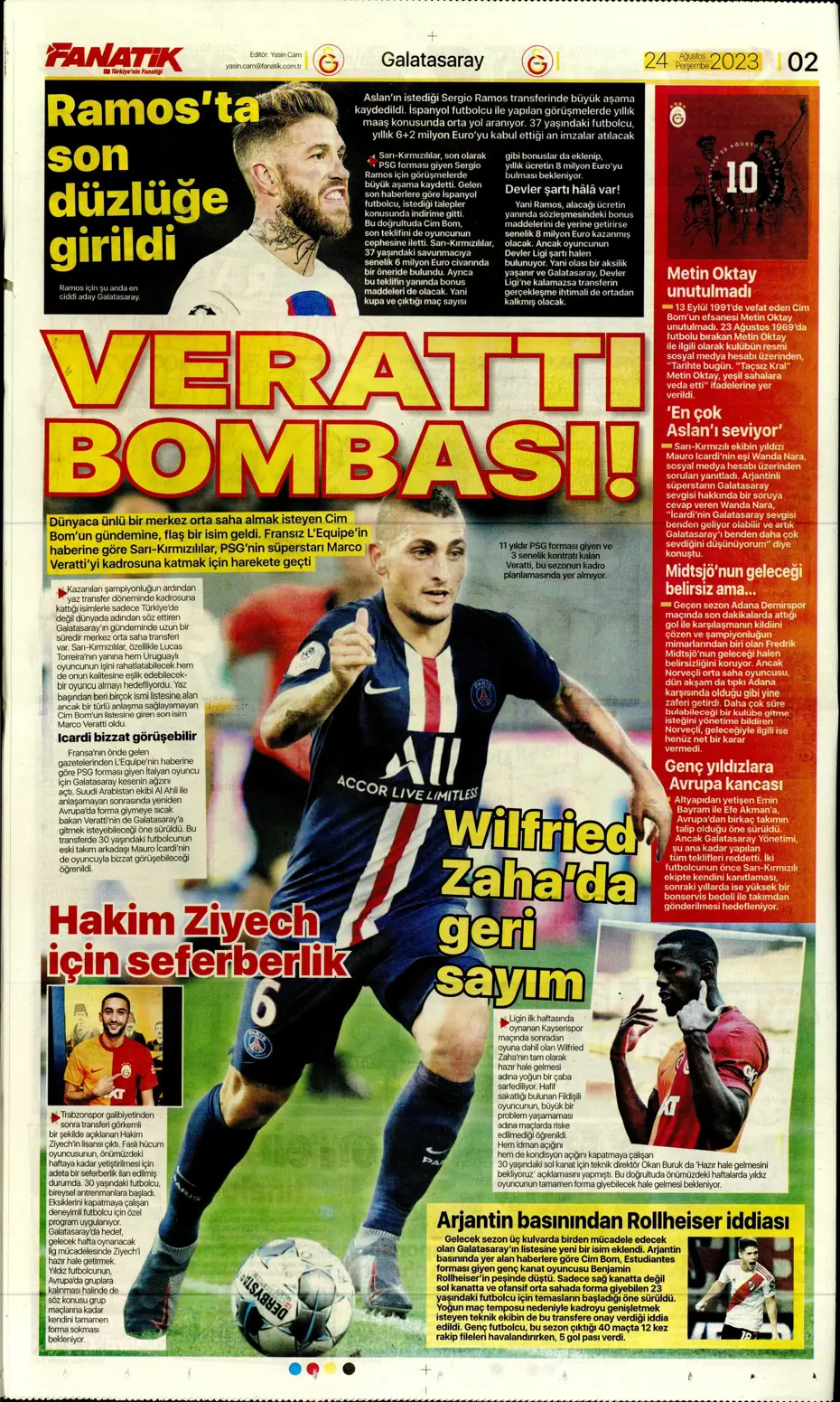 "İyi ki varsın Mauro Icardi" | Sporun manşetleri (24 Ağustos 2023) - 5