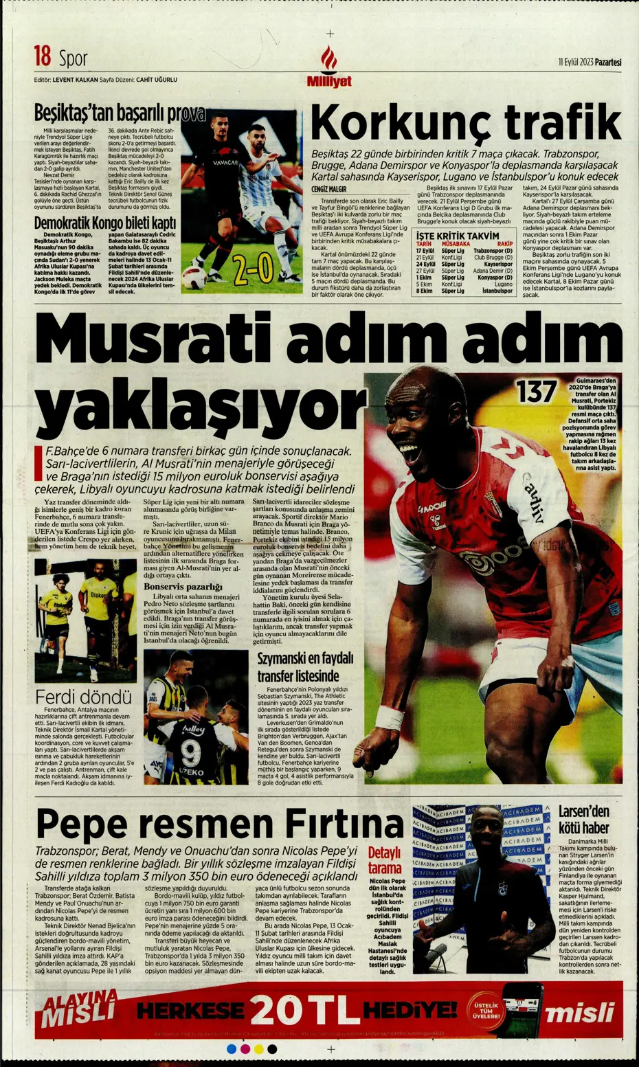 "Sacha Boey, İtalya yolcusu" | Sporun manşetleri (11 Eylül 2023) - 21 "Sacha Boey, İtalya yolcusu" | Sporun manşetleri (11 Eylül 2023) - 21