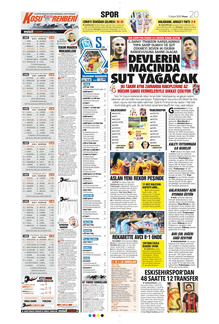 Sporun Manşetleri (5 Şubat 2023) - 20