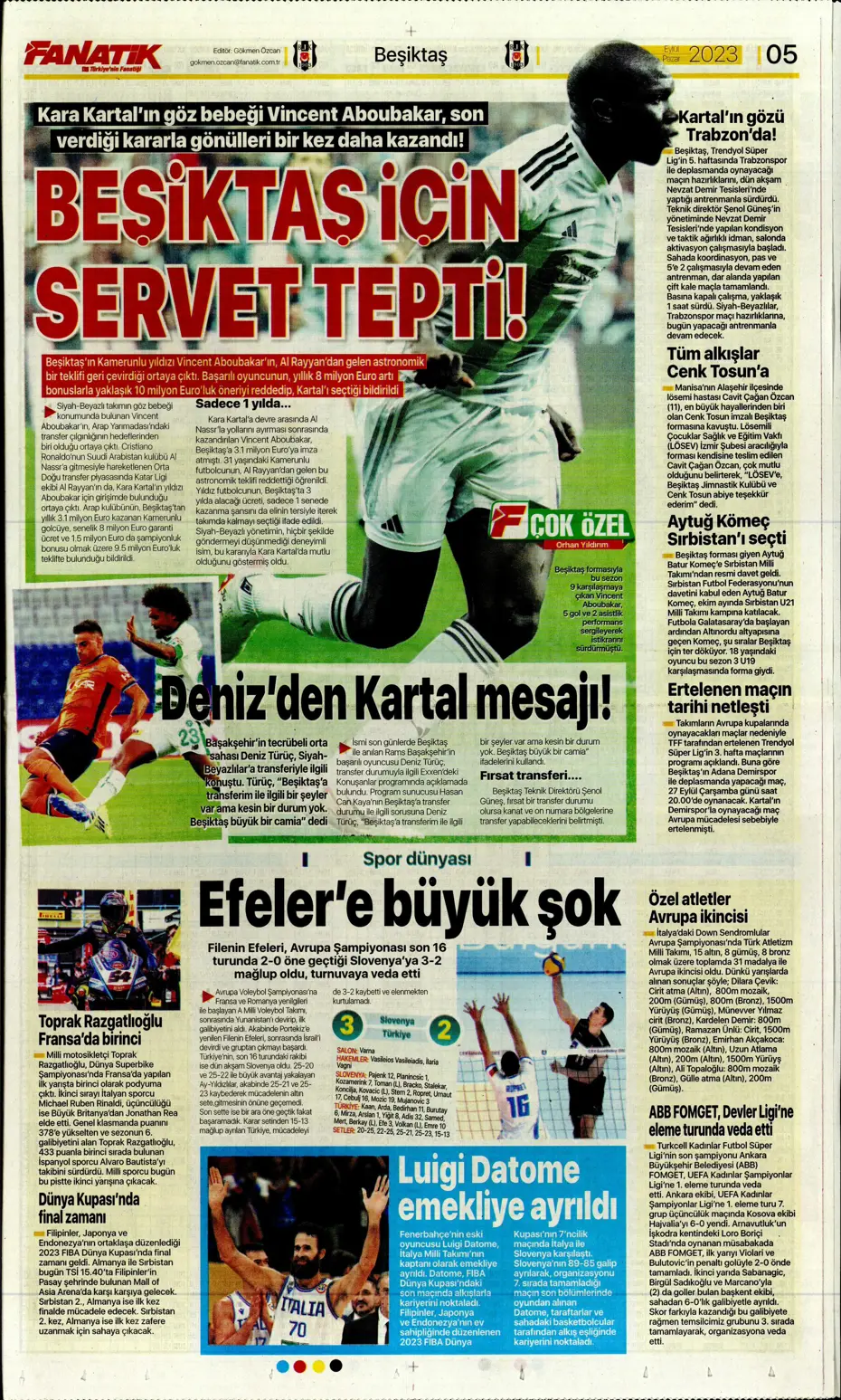 "Kuntz gidiyor, Avcı geliyor" | Sporun manşetleri (10 Eylül 2023) - 7