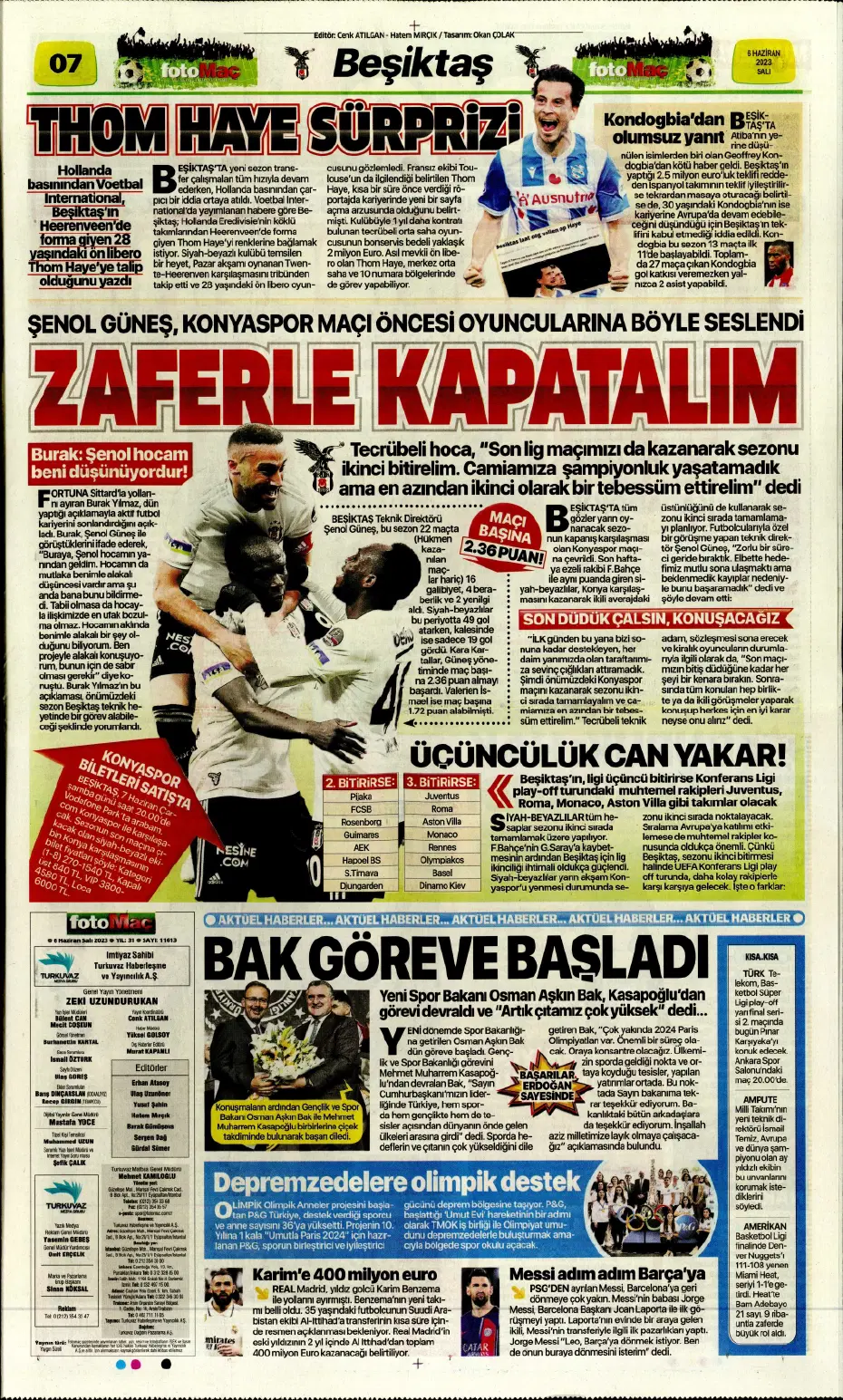 "Devler Ligi'ne süper Aslan" | Sporun manşetleri (6 Haziran 2023) - 9