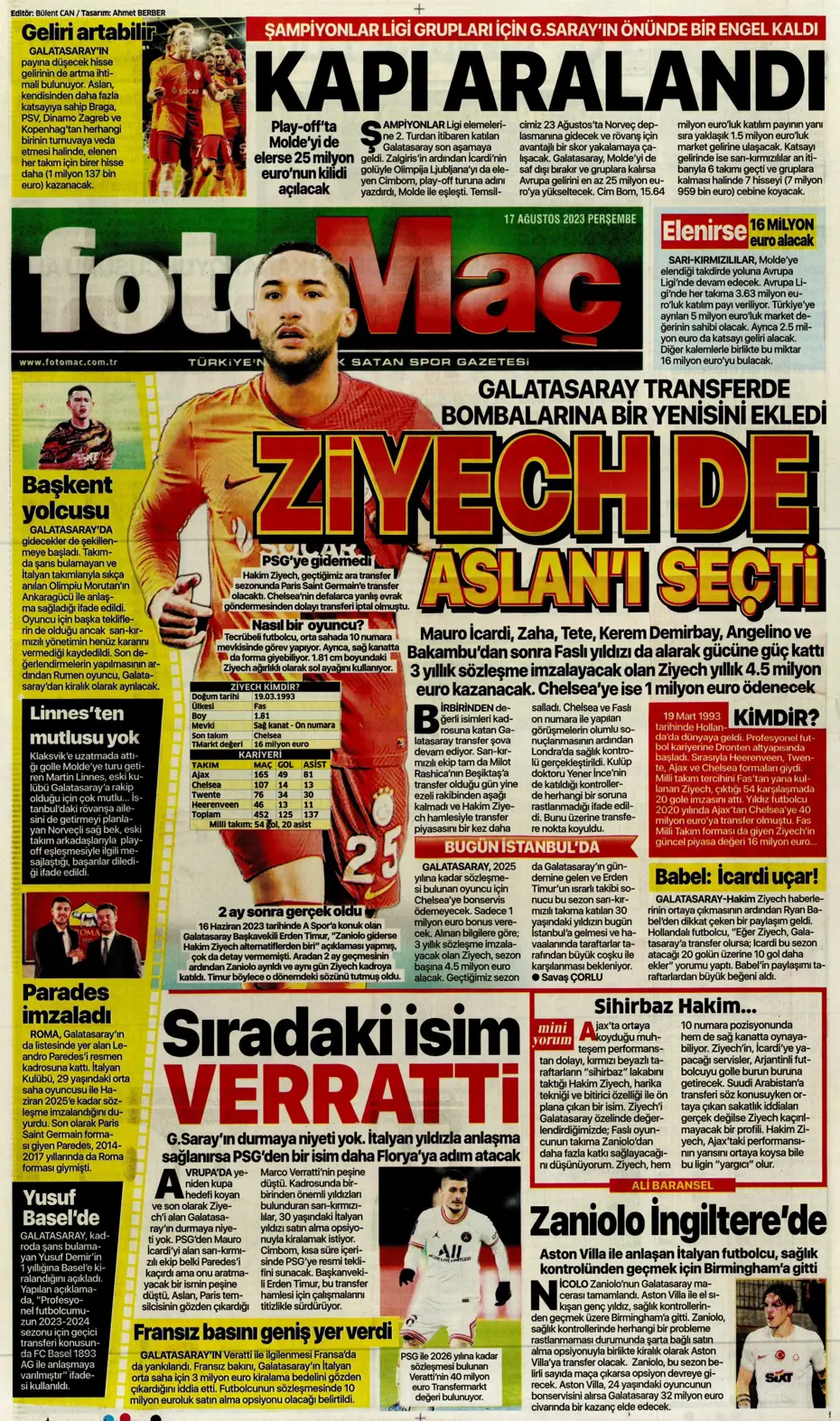 "Anderson Talisca için yoğun mesai" | Sporun Manşetleri - 17