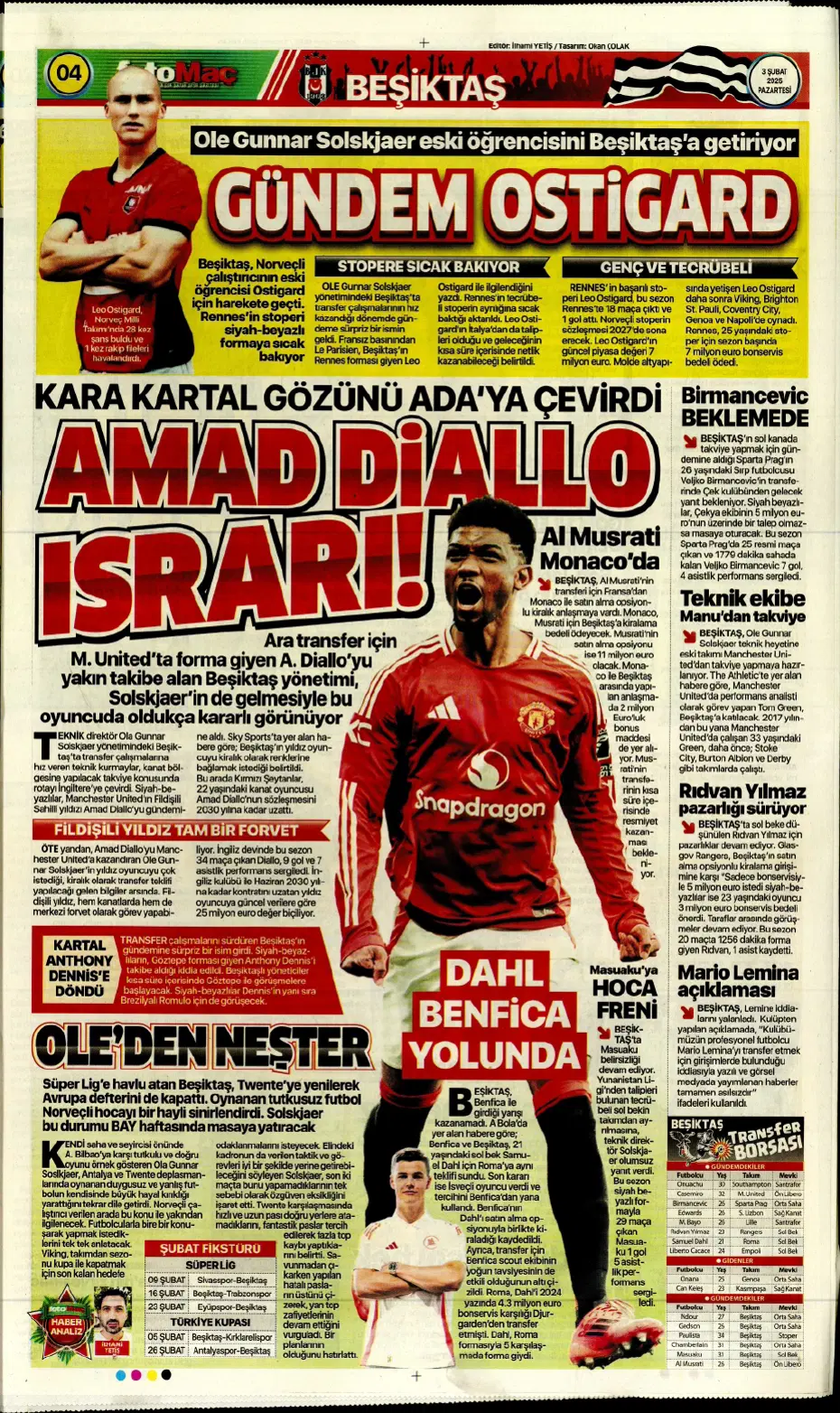 "Transferde Kartal haftası" | Sporun manşetleri - 9