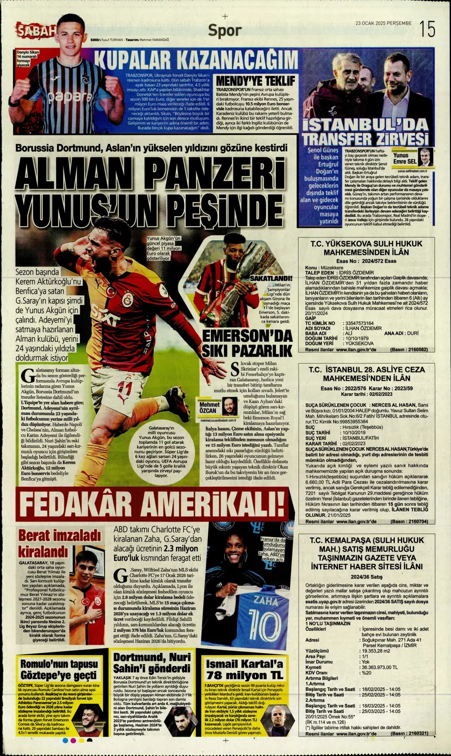 "Kartal şovla döndü" | Sporun manşetleri - 26 "Kartal şovla döndü" | Sporun manşetleri - 26