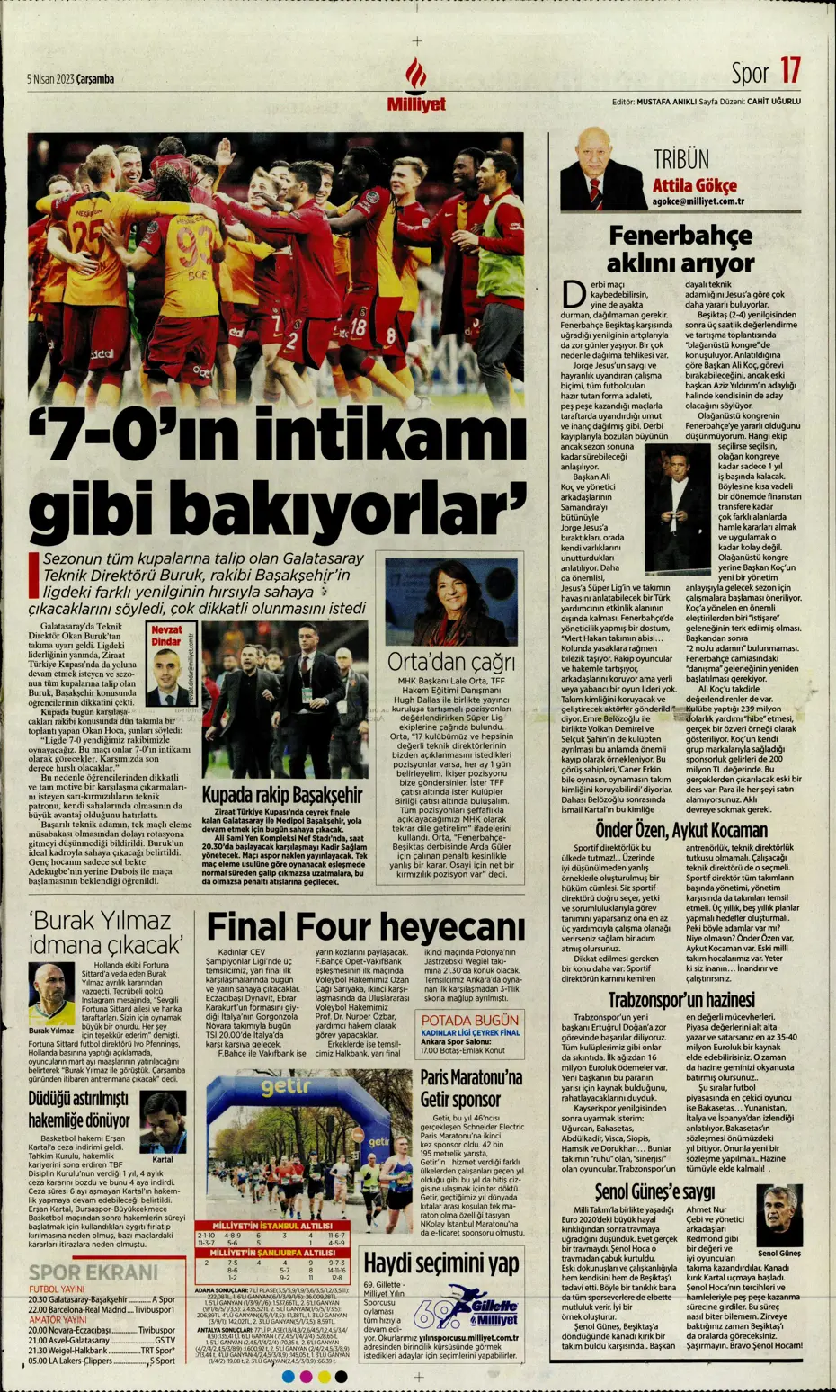 "Dünyada kimse buna penaltı demez" - Sporun manşetleri (5 Nisan 2023) - 23 "Dünyada kimse buna penaltı demez" - Sporun manşetleri (5 Nisan 2023) - 23