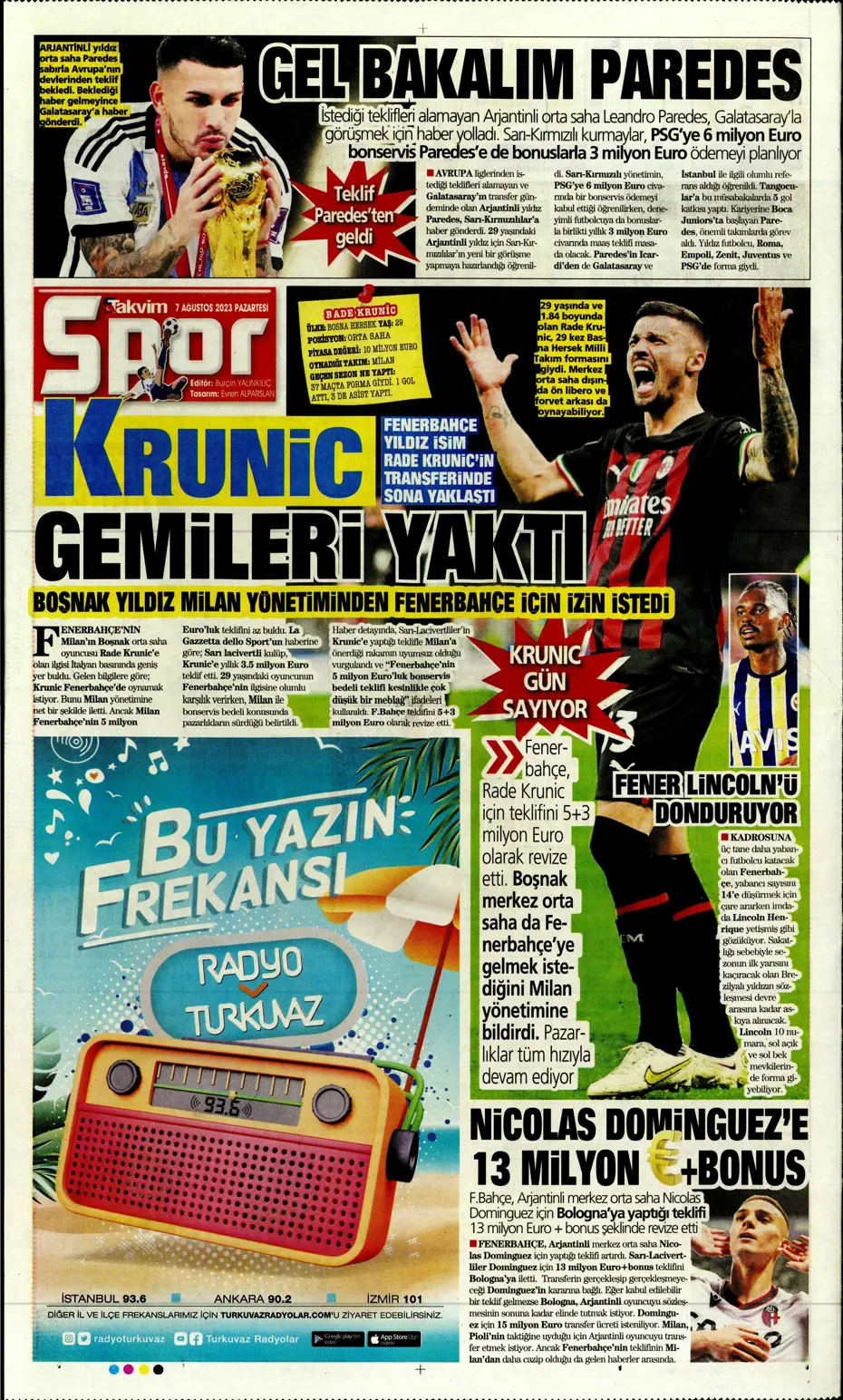 "Zaniolo gidiyor, Talisca geliyor" | Sporun manşetleri (7 Ağustos 2023) - 31 "Zaniolo gidiyor, Talisca geliyor" | Sporun manşetleri (7 Ağustos 2023) - 31