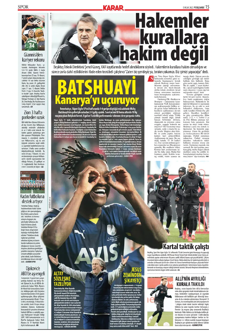 Sporun Manşetleri (5 Ocak 2023) - 17