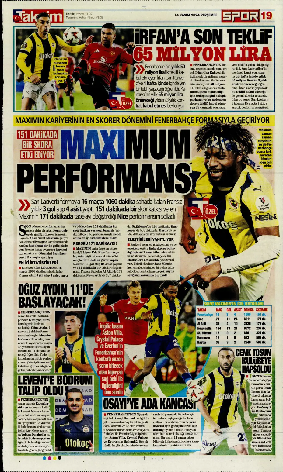 "Talisca'dan yeşil ışık" | Sporun manşetleri (14 Kasım 2024) - 28