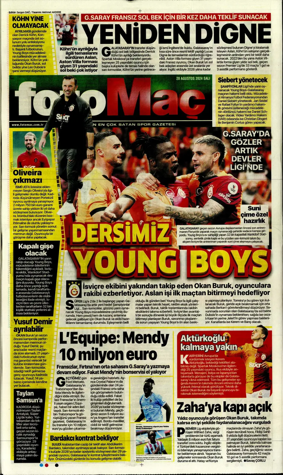 "Fenerbahçe'de değişim zamanı" | Sporun manşetleri (20 Ağustos 2024) - 15