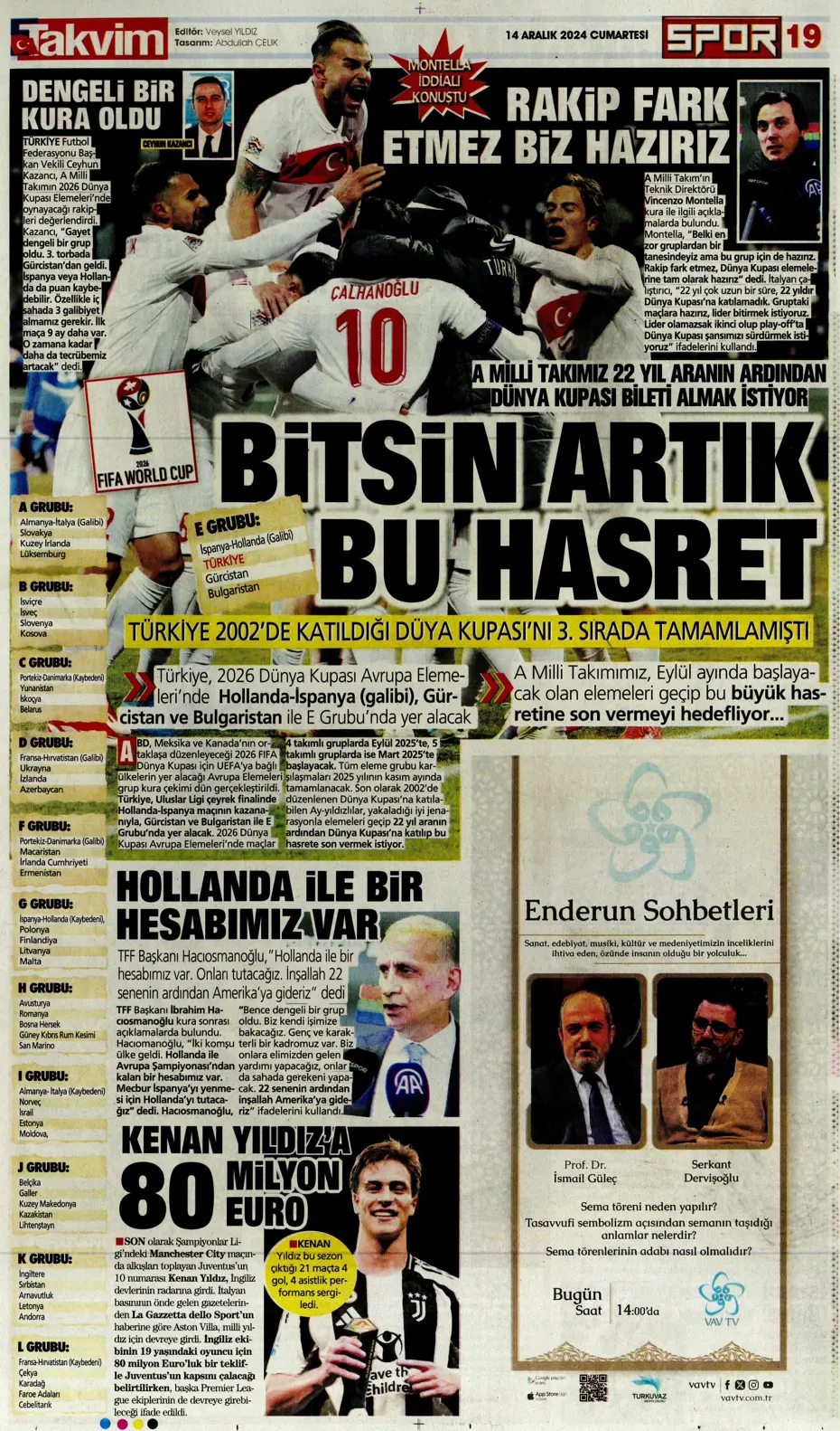 "Boscagli ve Hancko listeye girdi" | Sporun manşetleri - 32 "Boscagli ve Hancko listeye girdi" | Sporun manşetleri - 32